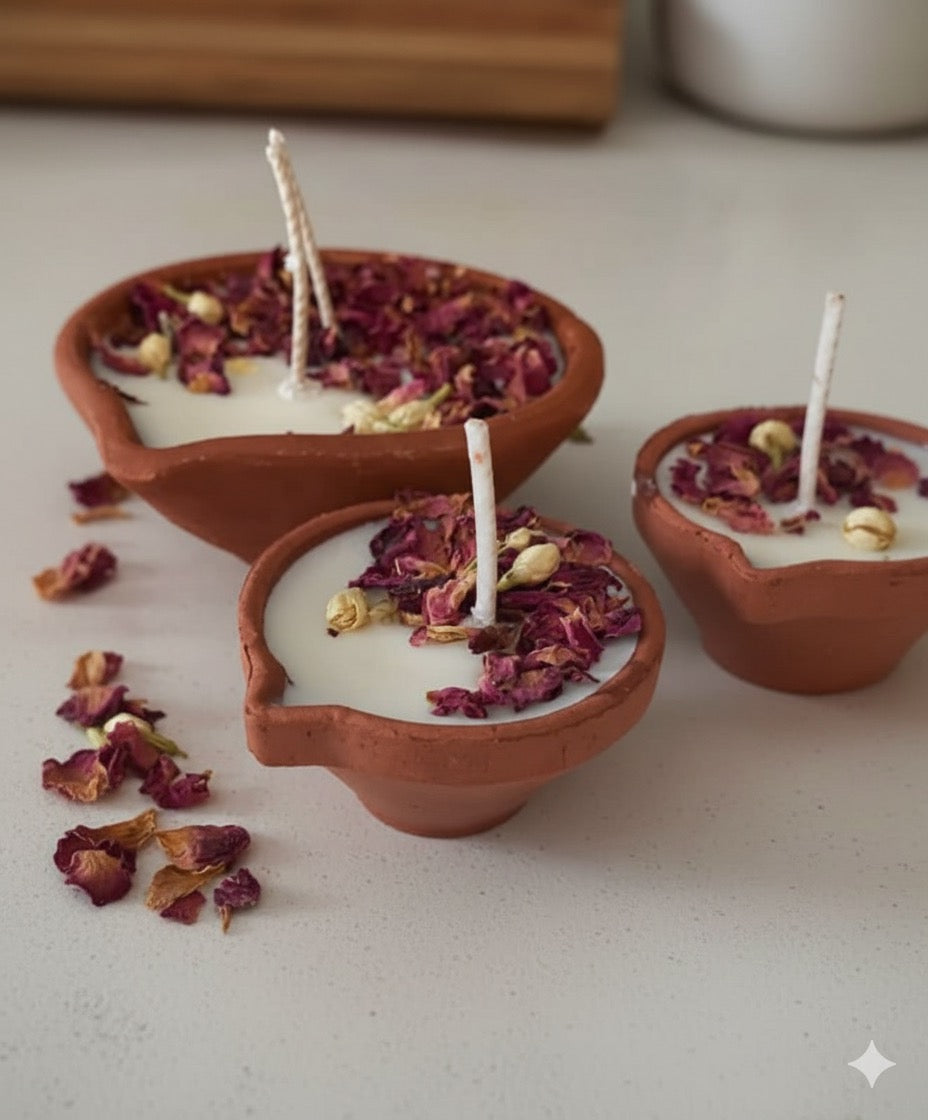 Gulab Jyoti - Terracotta Scented Candle
