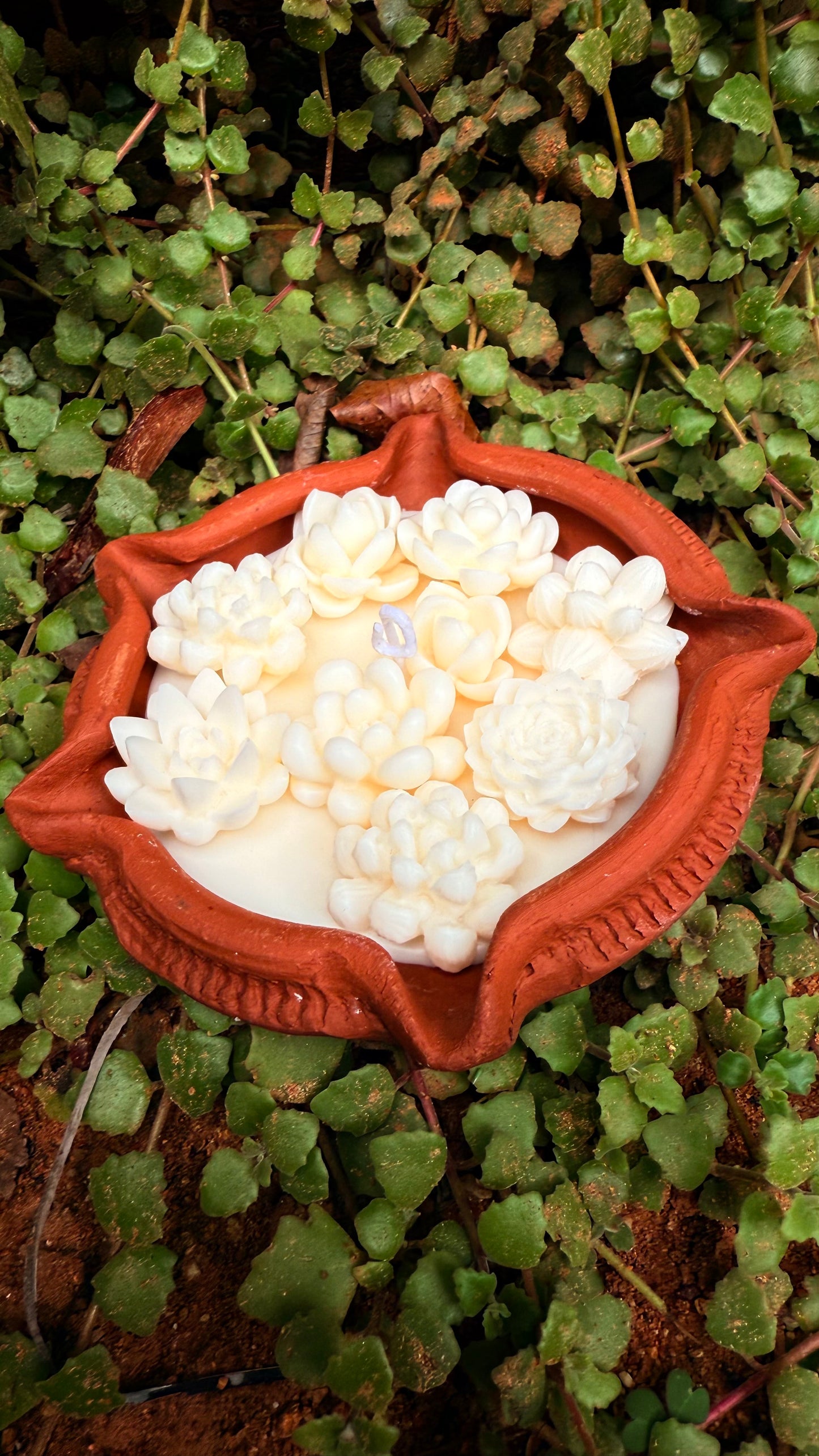 Terracotta Bloom – Sculpted Succulent Candle