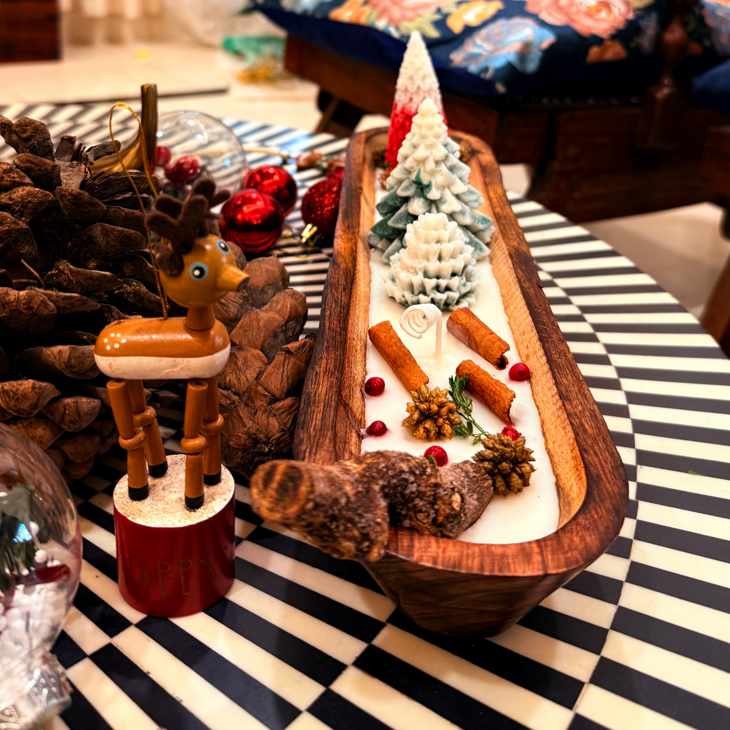 Christmas Tree Forest Dough Bowl Candle