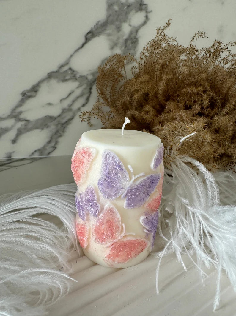 Butterfly Pillar Candle