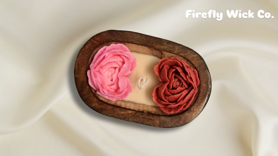 Blossom Harmony Wooden Bowl Candle