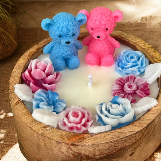 Blossom Bear Candle – Baby Shower Edition