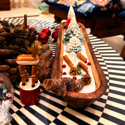 Christmas Tree Forest Dough Bowl Candle