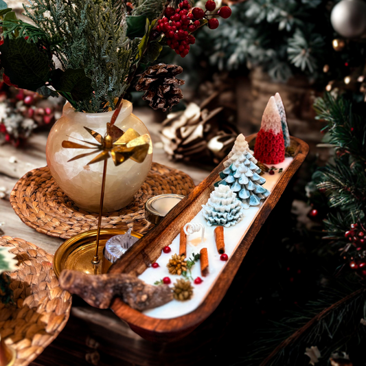 Christmas Tree Forest Dough Bowl Candle